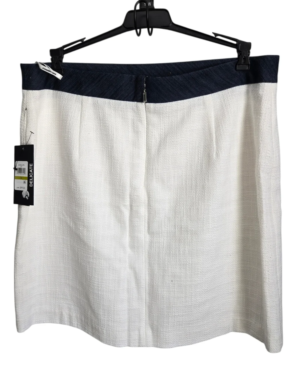 Karl Lagerfeld White Tweed Skirt, Size 14 - Picture 3 of 6